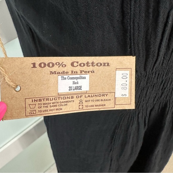 Cotton Natural Cosmopolitan Black Line Dress Small/Medium Coverup NWT READ - Picture 3 of 12